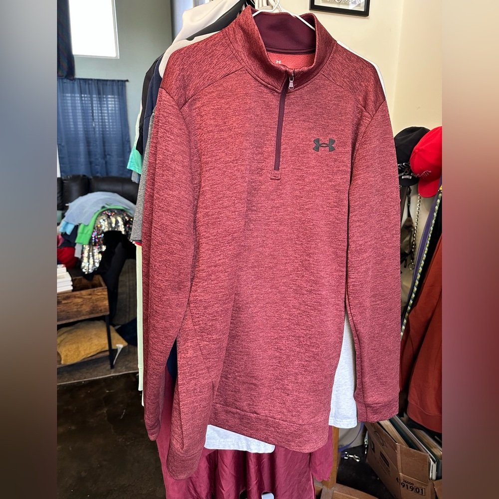 Under Armour Armour Fleece Twist Men's 1/4 Zip Pullover - Maroon